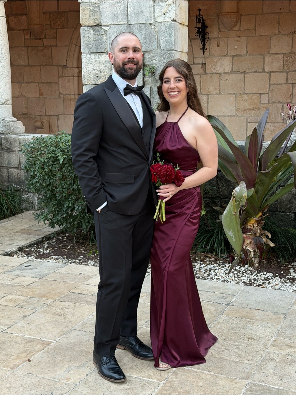 Tie-Neck Charmeuse Halter Formal Dress